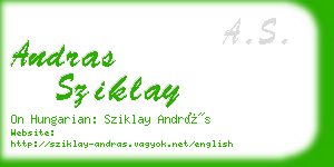 andras sziklay business card